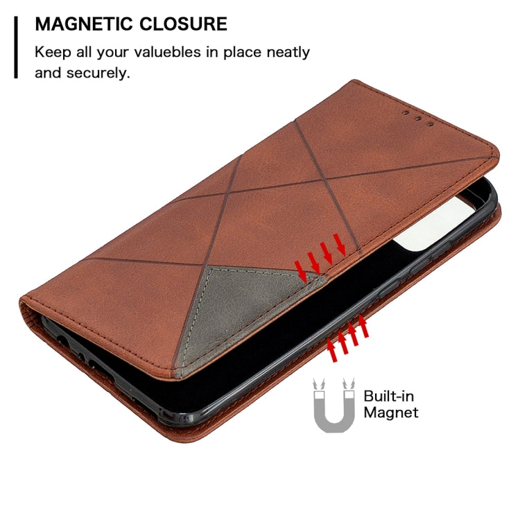 For Huawei P smart 2020 Rhombus Texture Horizontal Flip Magnetic Leather Case with Holder & Card Slots & Wallet