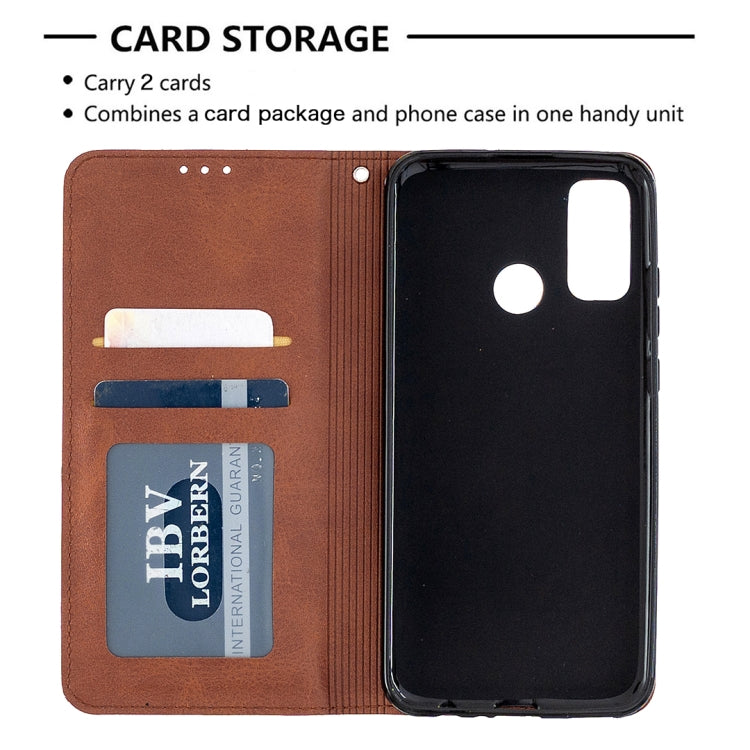 For Huawei P smart 2020 Rhombus Texture Horizontal Flip Magnetic Leather Case with Holder & Card Slots & Wallet
