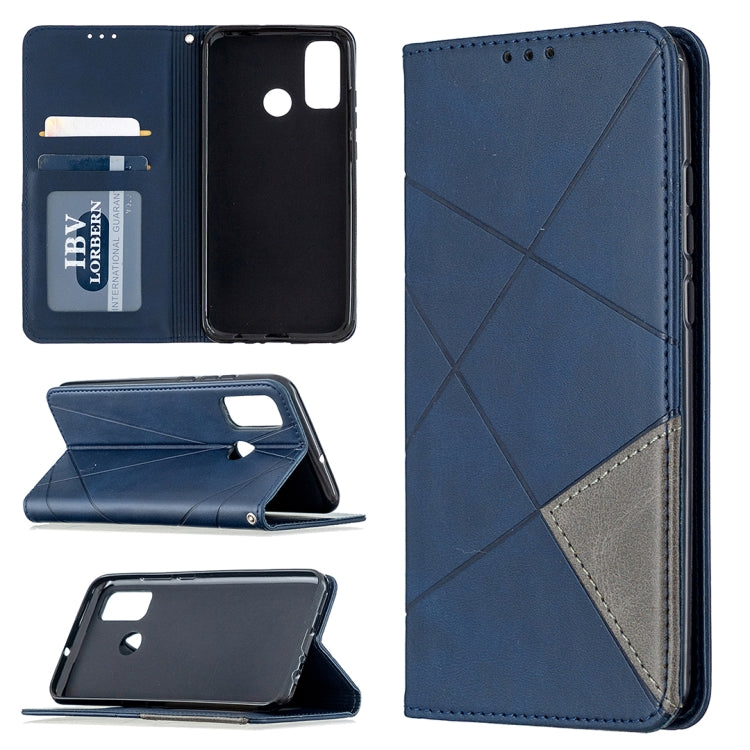 For Huawei P smart 2020 Rhombus Texture Horizontal Flip Magnetic Leather Case with Holder & Card Slots & Wallet