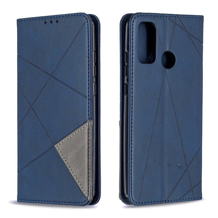 For Huawei P smart 2020 Rhombus Texture Horizontal Flip Magnetic Leather Case with Holder & Card Slots & Wallet