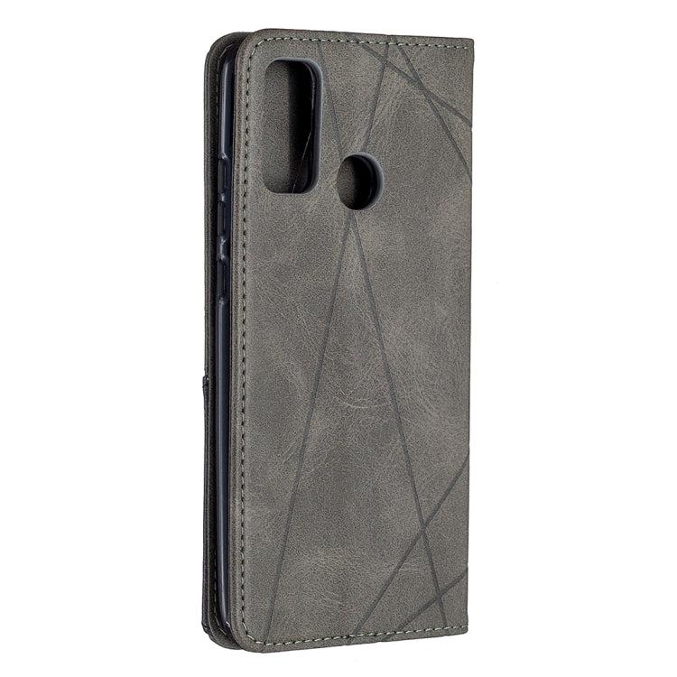For Huawei P smart 2020 Rhombus Texture Horizontal Flip Magnetic Leather Case with Holder & Card Slots & Wallet