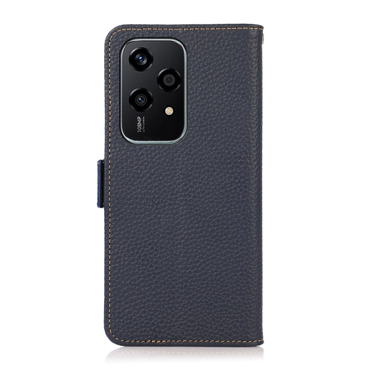 For Honor 200 Lite Global KHAZNEH Side-Magnetic Litchi Genuine Leather RFID Phone Case