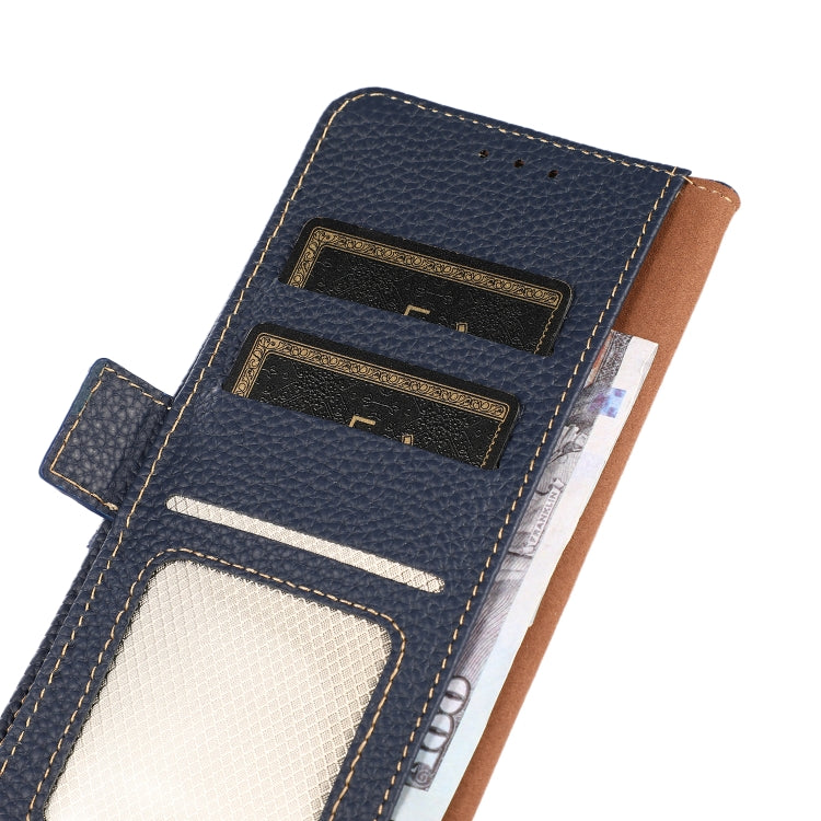 For Honor 200 KHAZNEH Side-Magnetic Litchi Genuine Leather RFID Phone Case