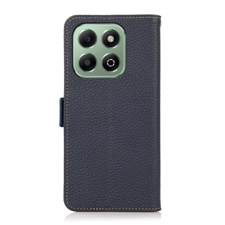 For Honor X6b KHAZNEH Side-Magnetic Litchi Genuine Leather RFID Phone Case