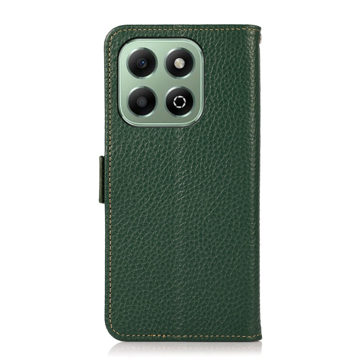 For Honor X6b KHAZNEH Side-Magnetic Litchi Genuine Leather RFID Phone Case