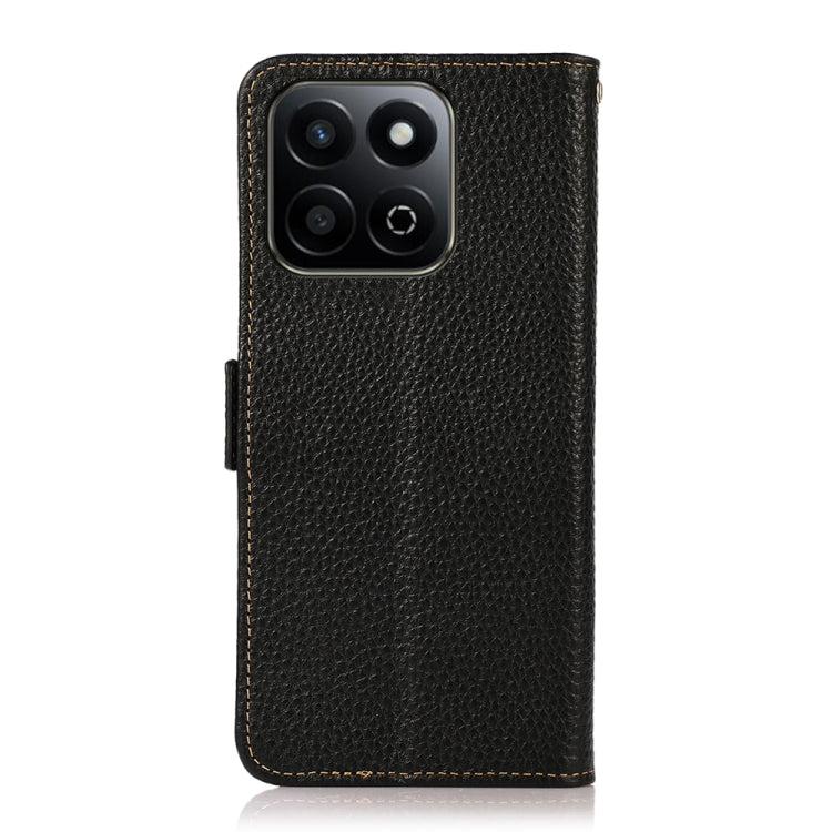 For Honor 200 Smart / Play 60 Plus KHAZNEH Side-Magnetic Litchi Genuine Leather RFID Phone Case