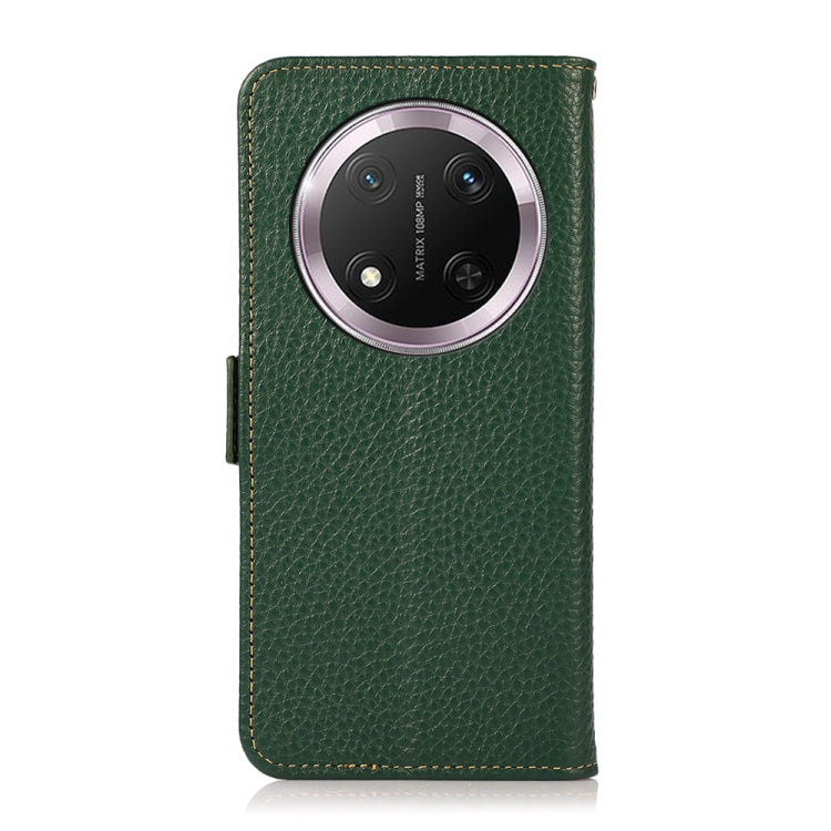 For Honor X9c KHAZNEH Side-Magnetic Litchi Genuine Leather RFID Phone Case