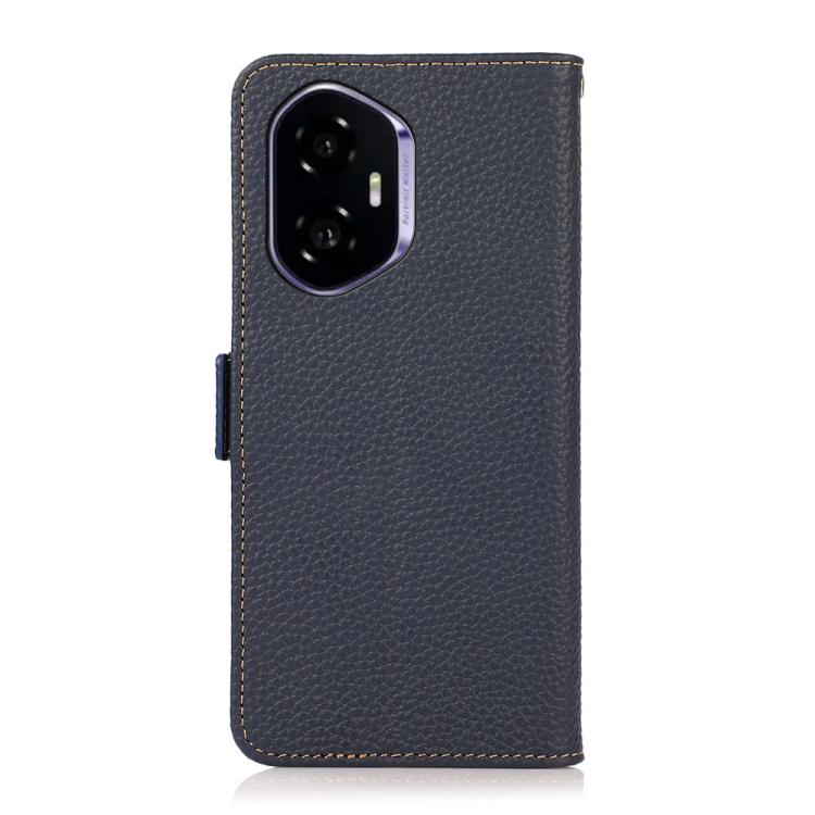 For Honor 400 Global 156.5mm KHAZNEH Side-Magnetic Litchi Genuine Leather RFID Phone Case