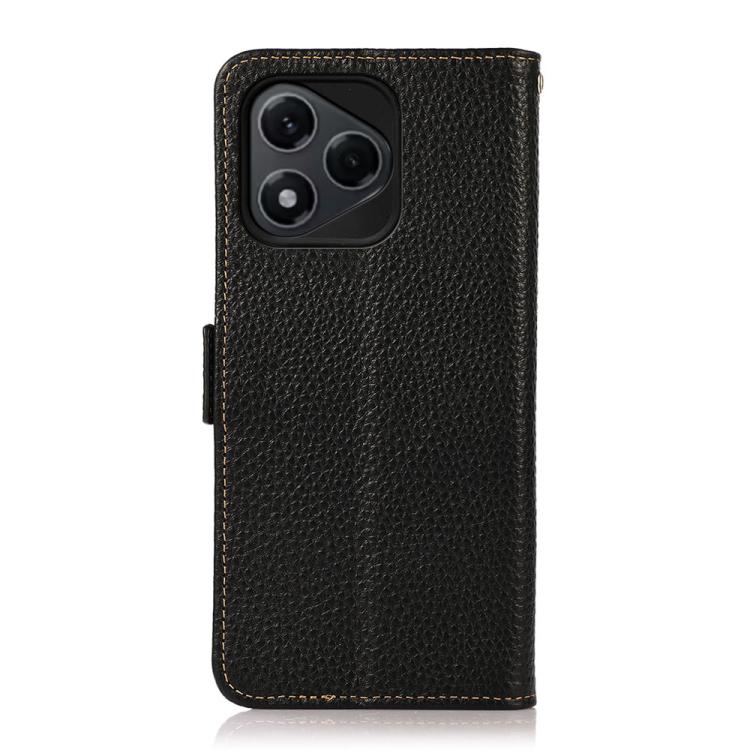 For Honor 400 Lite Global KHAZNEH Side-Magnetic Litchi Genuine Leather RFID Phone Case