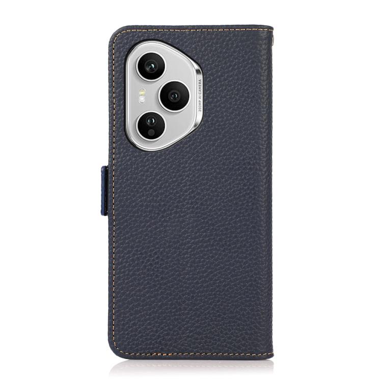For Honor 400 Pro Global 160.8mm KHAZNEH Side-Magnetic Litchi Genuine Leather RFID Phone Case
