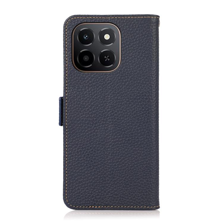 For Honor X6C 4G KHAZNEH Side-Magnetic Litchi Genuine Leather RFID Phone Case