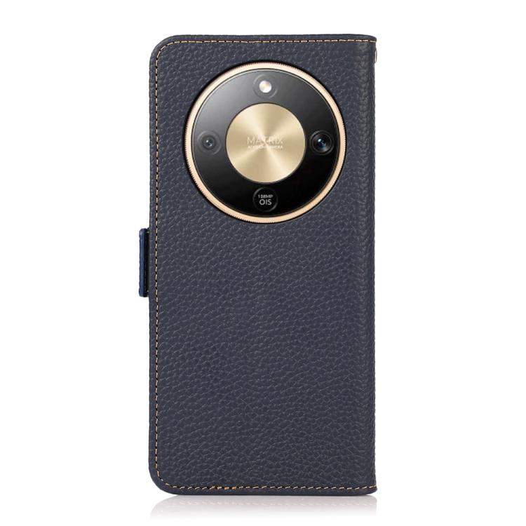 For Honor X9d 5G KHAZNEH Side-Magnetic Litchi Genuine Leather RFID Phone Case