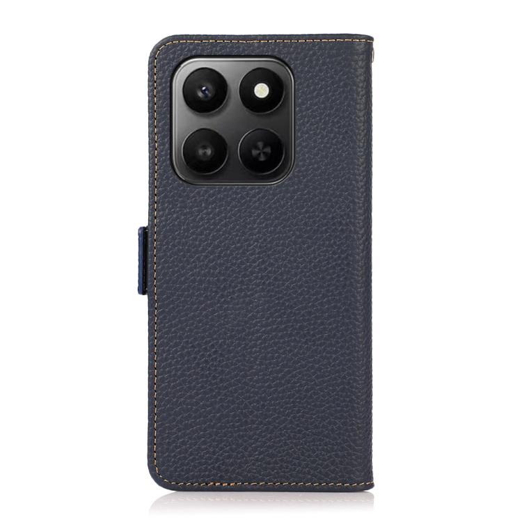 For Honor 400 Smart / X7d KHAZNEH Side-Magnetic Litchi Genuine Leather RFID Phone Case