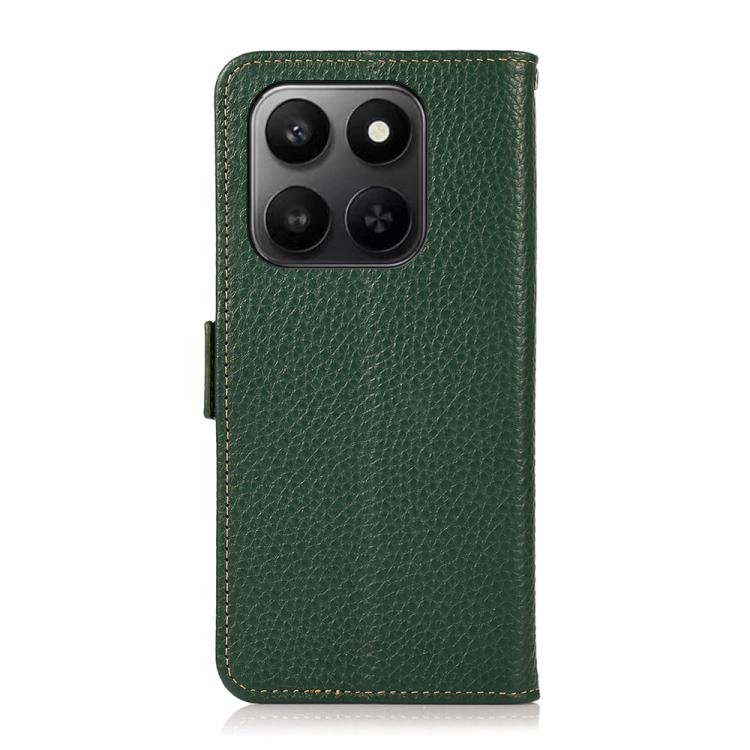 For Honor 400 Smart / X7d KHAZNEH Side-Magnetic Litchi Genuine Leather RFID Phone Case