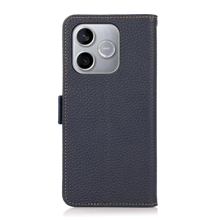 For Honor 600 Lite Global KHAZNEH Side-Magnetic Litchi Genuine Leather RFID Phone Case