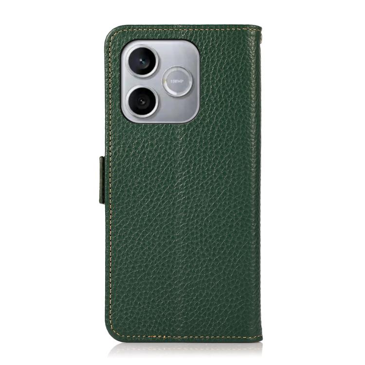 For Honor 600 Lite Global KHAZNEH Side-Magnetic Litchi Genuine Leather RFID Phone Case