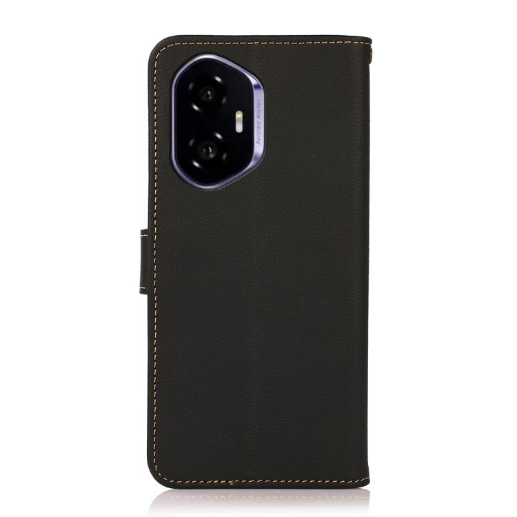 For Honor 400 Global 156.5mm KHAZNEH Custer Genuine Leather RFID Phone Case