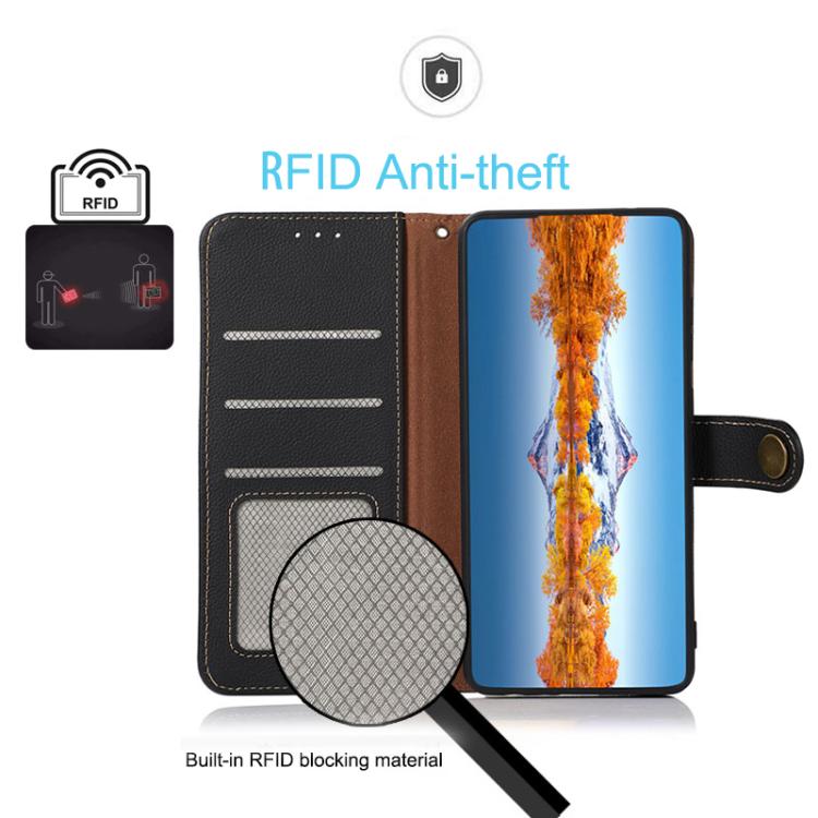 For Honor 400 Smart / X7d KHAZNEH Custer Genuine Leather RFID Phone Case