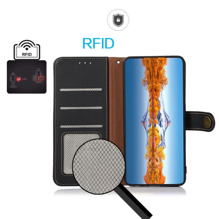 For Honor 600 Lite Global KHAZNEH Custer Genuine Leather RFID Phone Case