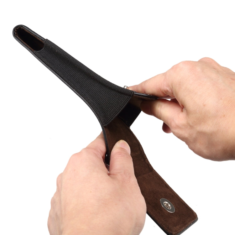 Lambskin Texture Men Leisure Simple Universal Mobile Phone Waist Pack Leather Case with Card Slot, Suitable for 7.2 inch or Below Smartphones(Black)