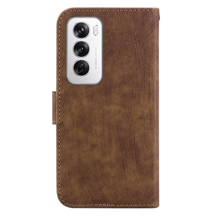 For OPPO Reno12 5G Global Little Tiger Embossed Leather Phone Case
