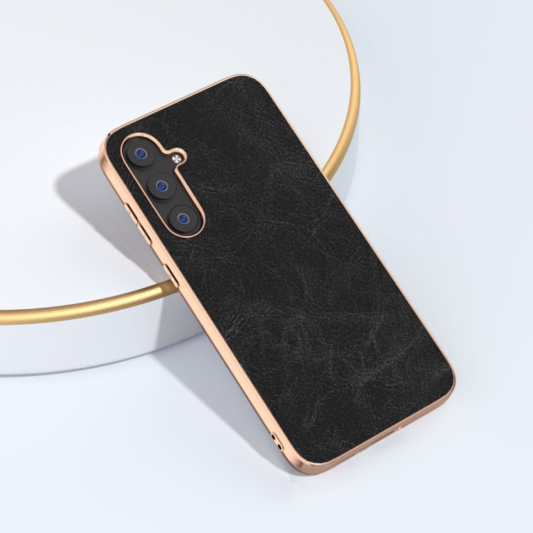 For Samsung Galaxy S23 FE 5G Plating Dream Litchi Texture PU Phone Case