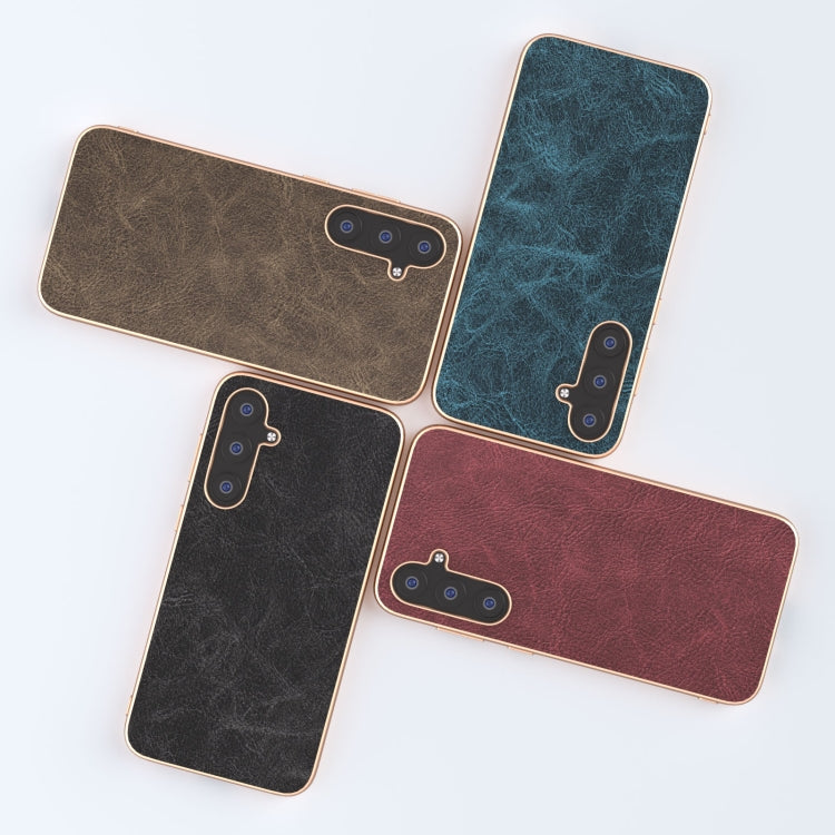 For Samsung Galaxy S23 FE 5G Plating Dream Litchi Texture PU Phone Case