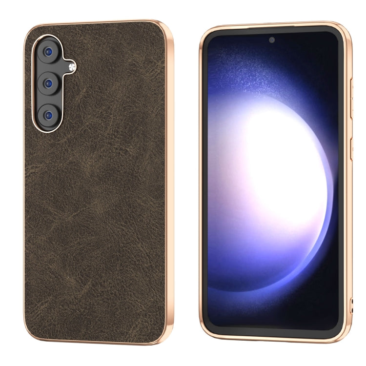 For Samsung Galaxy S23 FE 5G Plating Dream Litchi Texture PU Phone Case