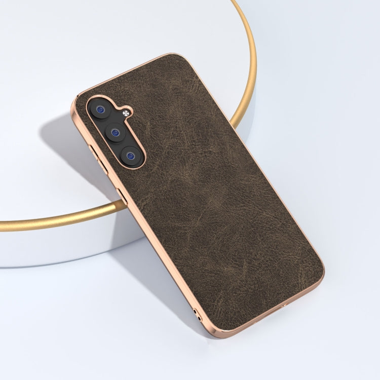 For Samsung Galaxy S23 FE 5G Plating Dream Litchi Texture PU Phone Case