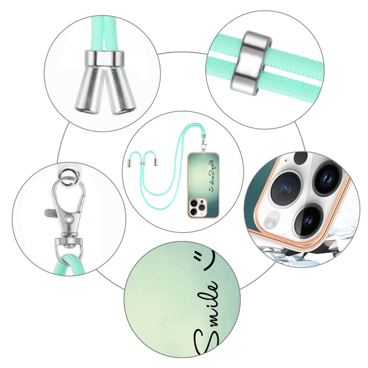 For iPhone 16 Pro Max Electroplating Dual-side IMD Phone Case with Lanyard