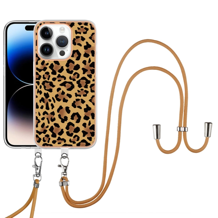 For iPhone 16 Pro Max Electroplating Dual-side IMD Phone Case with Lanyard