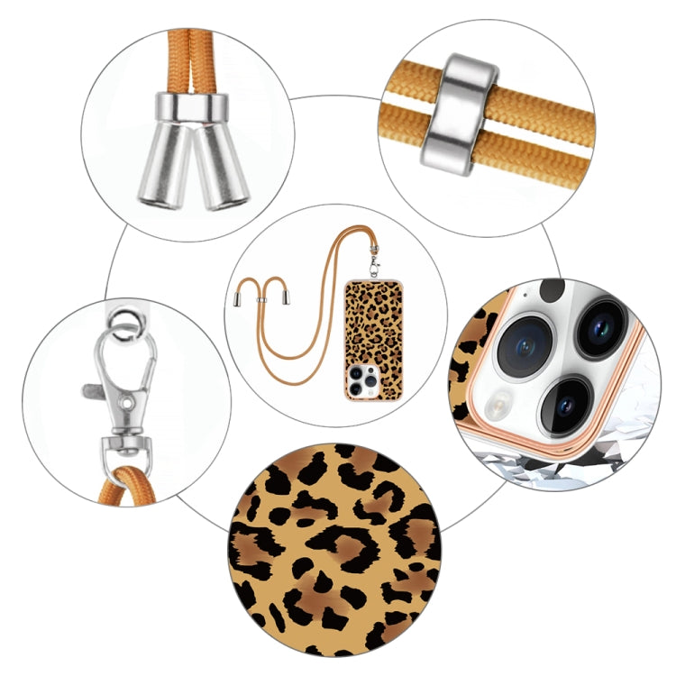 For iPhone 16 Pro Electroplating Dual-side IMD Phone Case with Lanyard