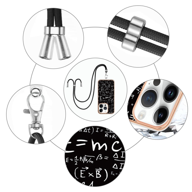 For iPhone 16 Pro Electroplating Dual-side IMD Phone Case with Lanyard