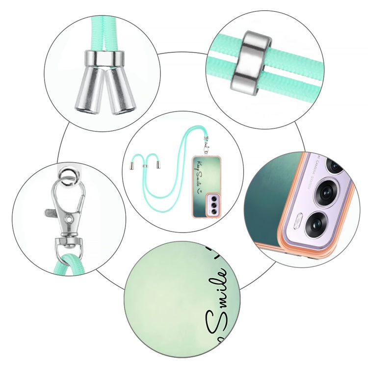 For OPPO Reno12 Pro Global Electroplating Dual-side IMD Phone Case with Lanyard