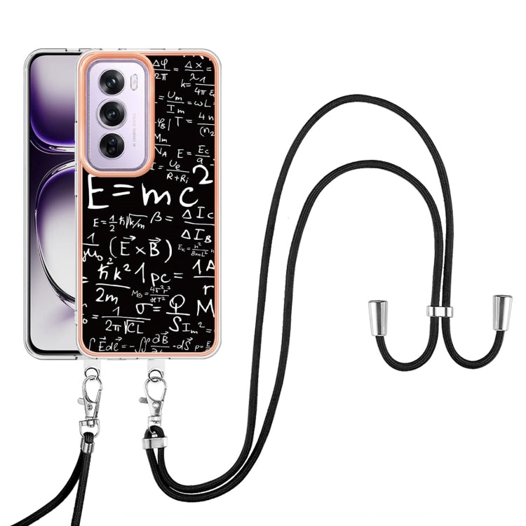 For OPPO Reno12 Pro Global Electroplating Dual-side IMD Phone Case with Lanyard