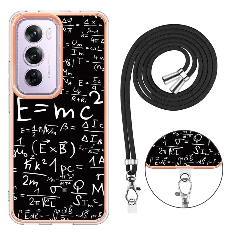 For OPPO Reno12 Pro Global Electroplating Dual-side IMD Phone Case with Lanyard