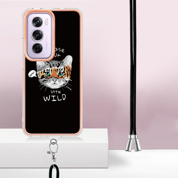 For OPPO Reno12 Pro Global Electroplating Dual-side IMD Phone Case with Lanyard