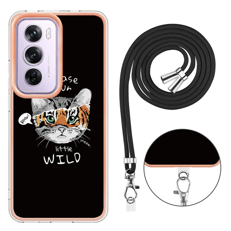 For OPPO Reno12 Pro Global Electroplating Dual-side IMD Phone Case with Lanyard