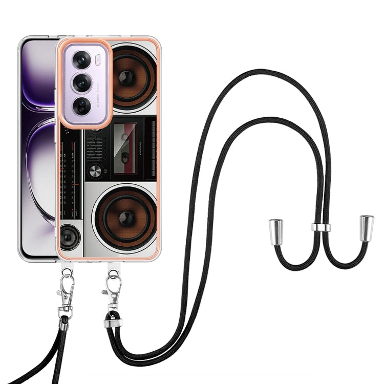 For OPPO Reno12 Pro Global Electroplating Dual-side IMD Phone Case with Lanyard