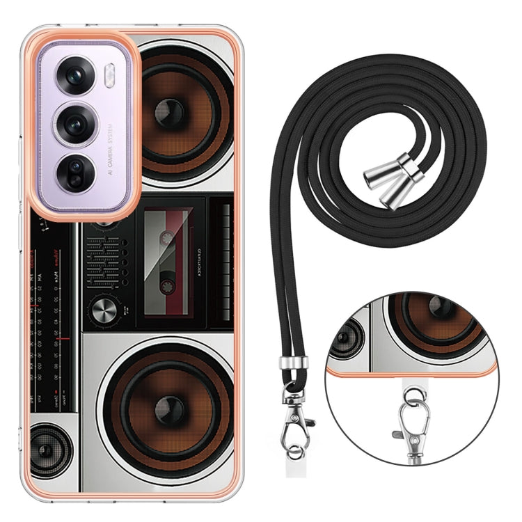 For OPPO Reno12 Pro Global Electroplating Dual-side IMD Phone Case with Lanyard