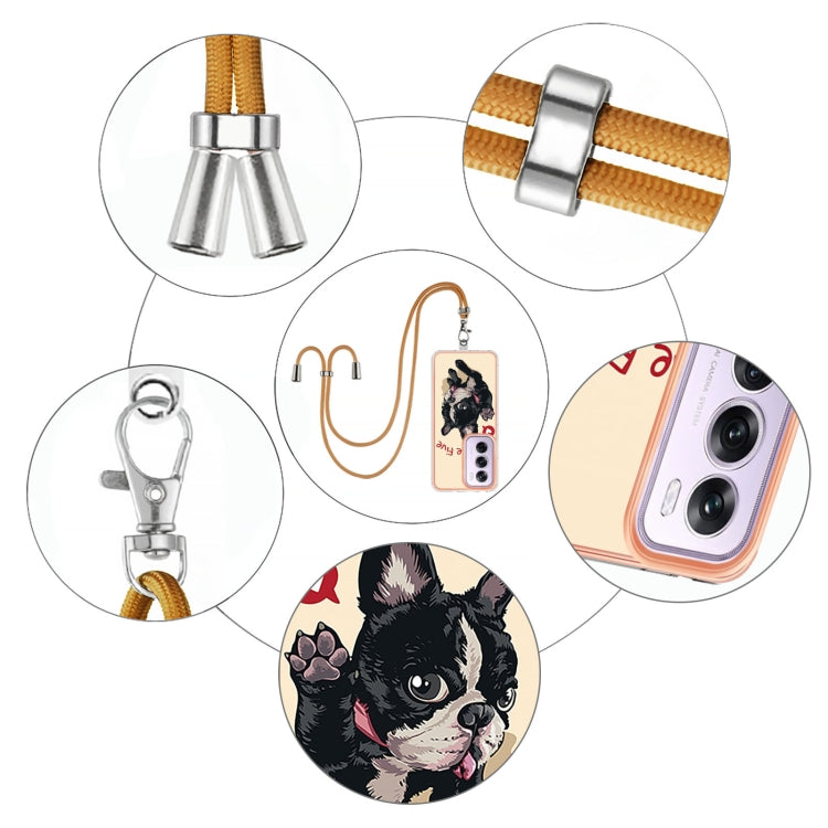 For OPPO Reno12 Pro Global Electroplating Dual-side IMD Phone Case with Lanyard