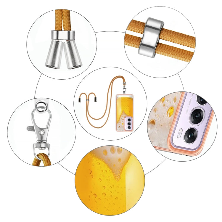 For OPPO Reno12 Pro Global Electroplating Dual-side IMD Phone Case with Lanyard