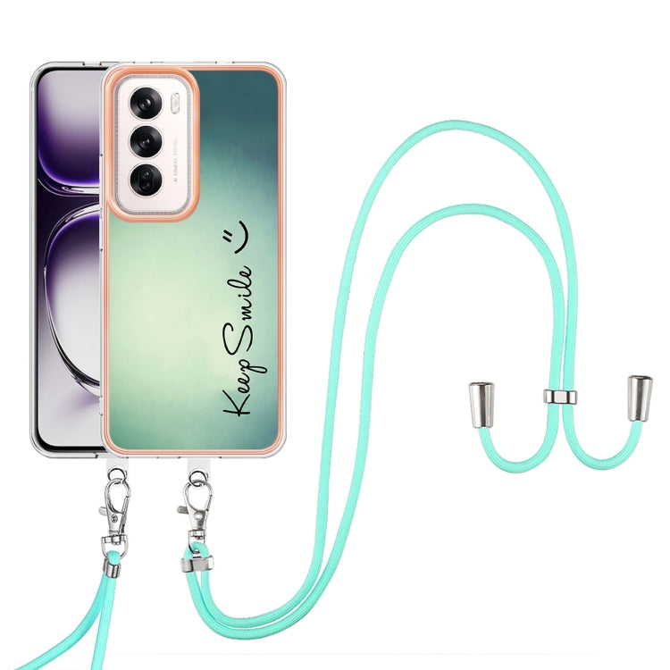 For OPPO Reno12 Global Electroplating Dual-side IMD Phone Case with Lanyard