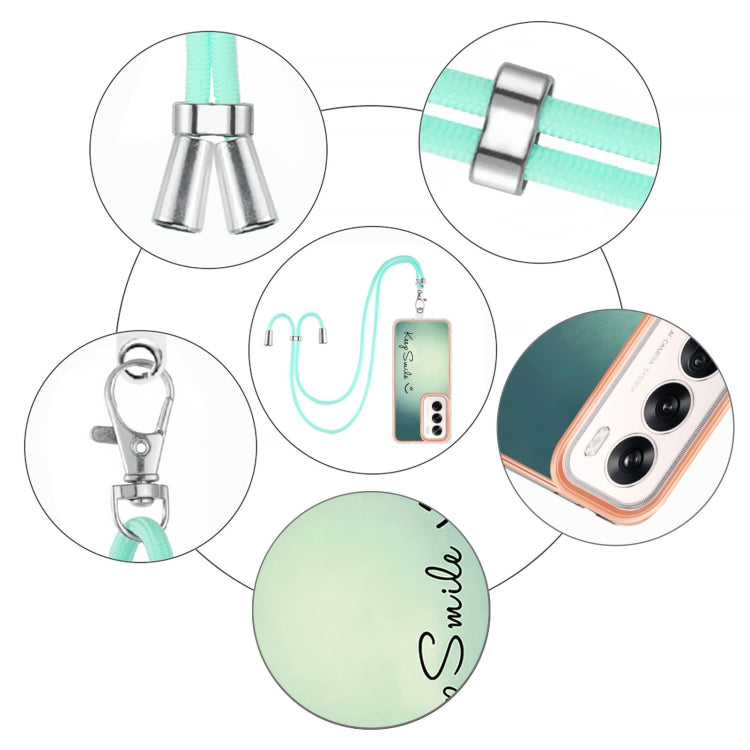 For OPPO Reno12 Global Electroplating Dual-side IMD Phone Case with Lanyard