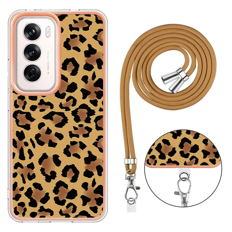 For OPPO Reno12 Global Electroplating Dual-side IMD Phone Case with Lanyard