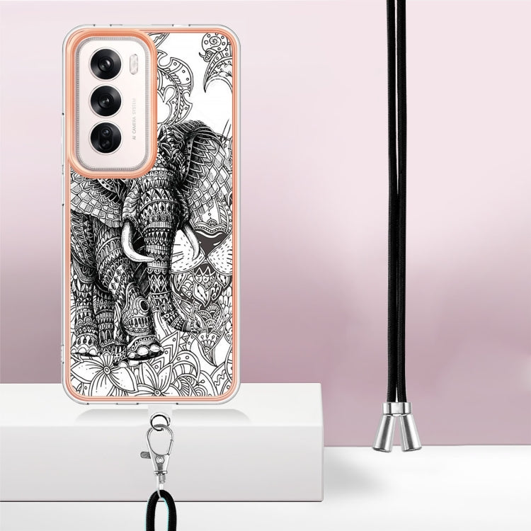 For OPPO Reno12 Global Electroplating Dual-side IMD Phone Case with Lanyard