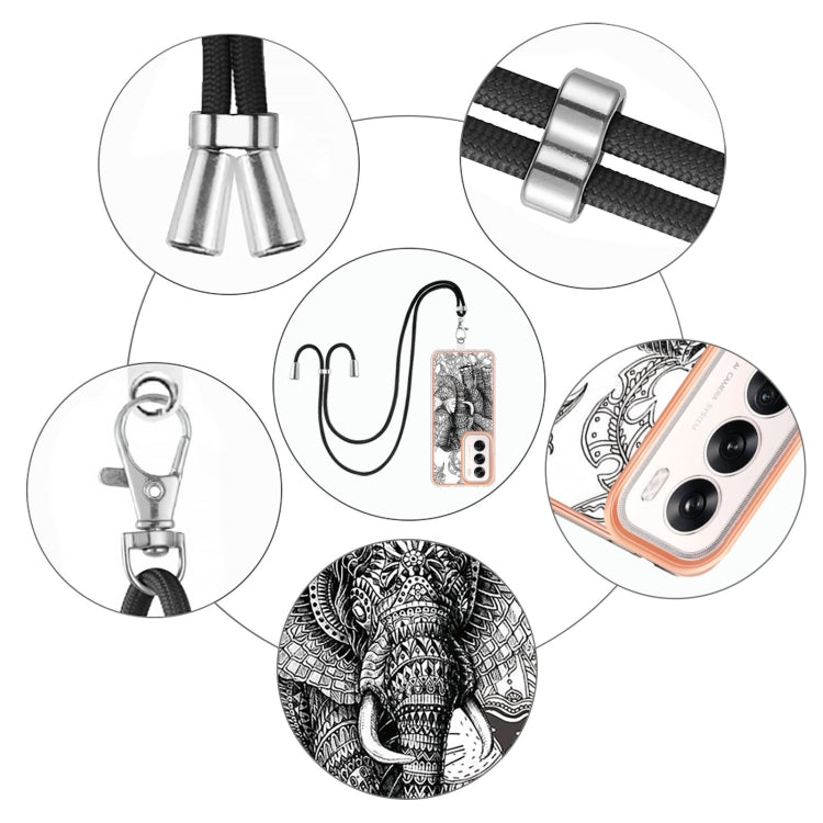 For OPPO Reno12 Global Electroplating Dual-side IMD Phone Case with Lanyard