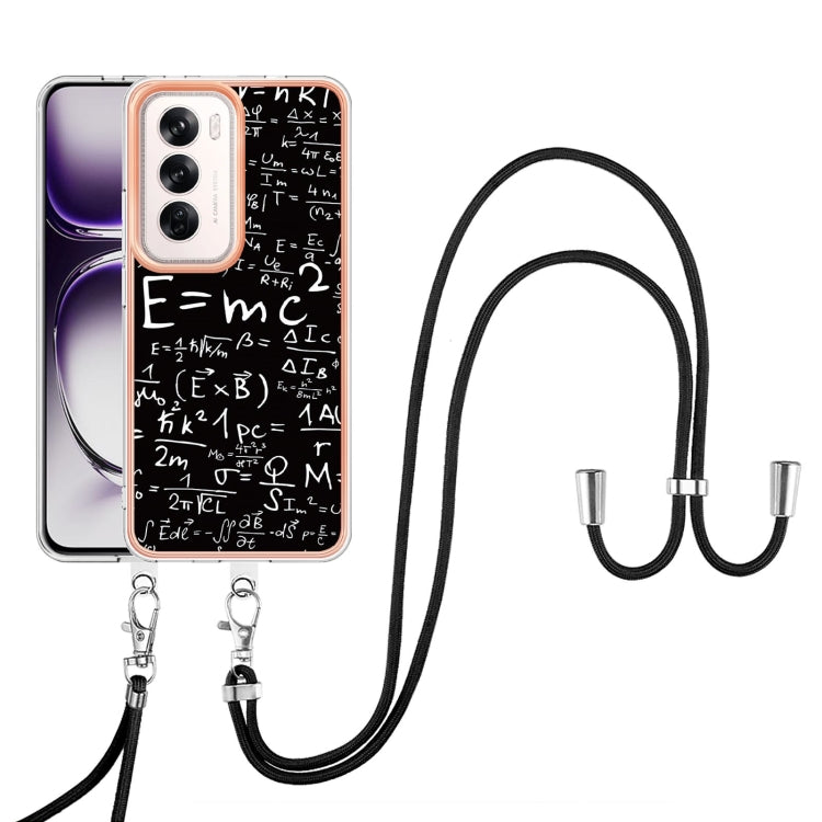 For OPPO Reno12 Global Electroplating Dual-side IMD Phone Case with Lanyard