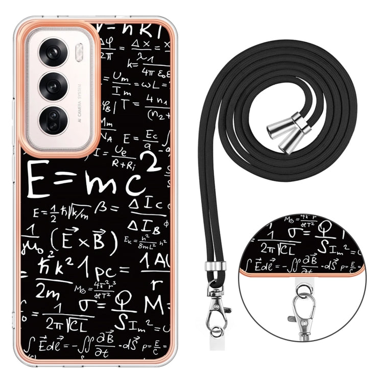 For OPPO Reno12 Global Electroplating Dual-side IMD Phone Case with Lanyard