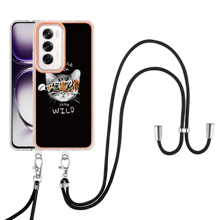 For OPPO Reno12 Global Electroplating Dual-side IMD Phone Case with Lanyard